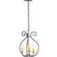 Meyda Lighting Easton 12" 3-Light Blackened Pewter Pendant Light With Ivory Faux Candlelight