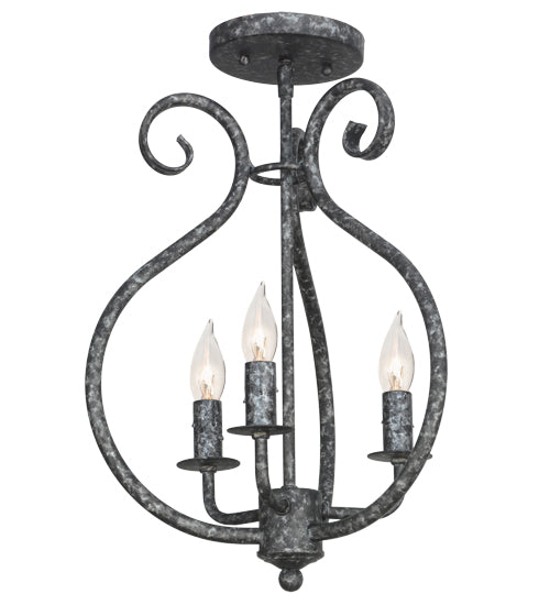 Meyda Lighting Easton 12" 3-Light Graphite Pewter Flush Mount Light