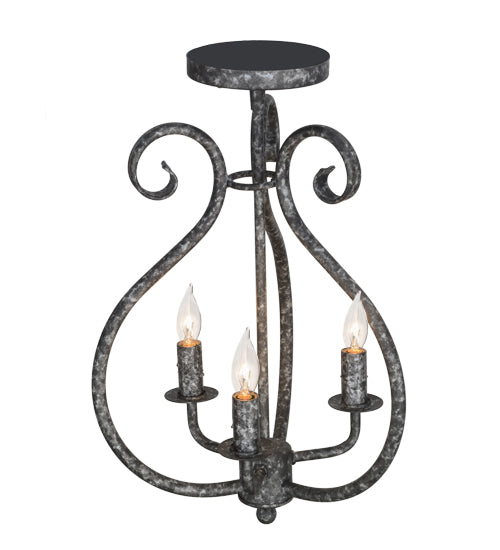 Meyda Lighting Easton 12" 3-Light Graphite Pewter Flush Mount Light