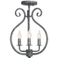 Meyda Lighting Easton 12" 3-Light Graphite Pewter Flush Mount Light