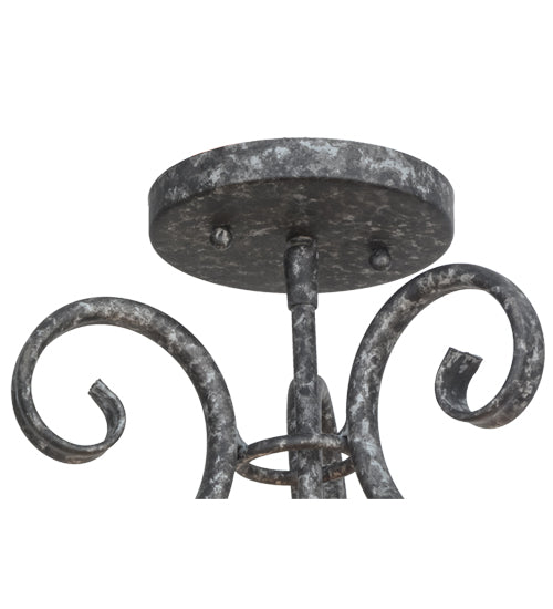 Meyda Lighting Easton 12" 3-Light Graphite Pewter Flush Mount Light