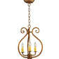 Meyda Lighting Easton 12" 3-Light Hanna Copper Easton Pendant Light With Ivory Faux Candlelight
