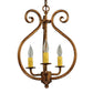 Meyda Lighting Easton 12" 3-Light Hanna Copper Easton Pendant Light With Ivory Faux Candlelight