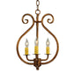 Meyda Lighting Easton 12" 3-Light Hanna Copper Easton Pendant Light With Ivory Faux Candlelight