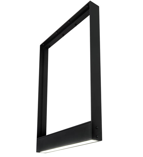 Meyda Lighting Echelon 24" LED Satin Black Wrought Iron Island Pendant Light With White Idalight Shade Glass
