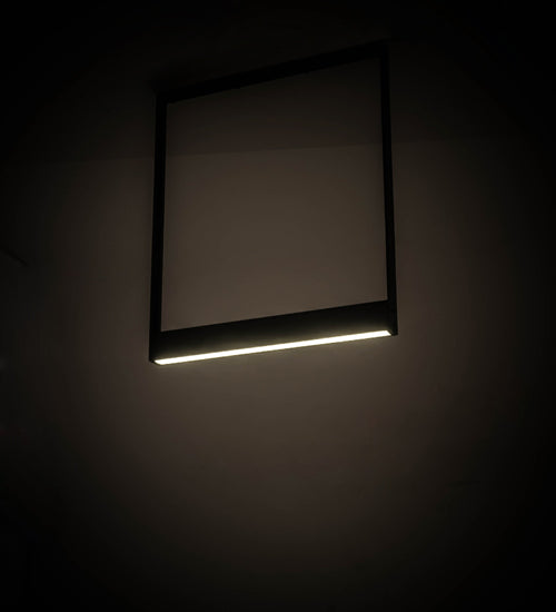 Meyda Lighting Echelon 36" LED Satin Black Wrought Iron Island Pendant Light With White Acrylic Shade