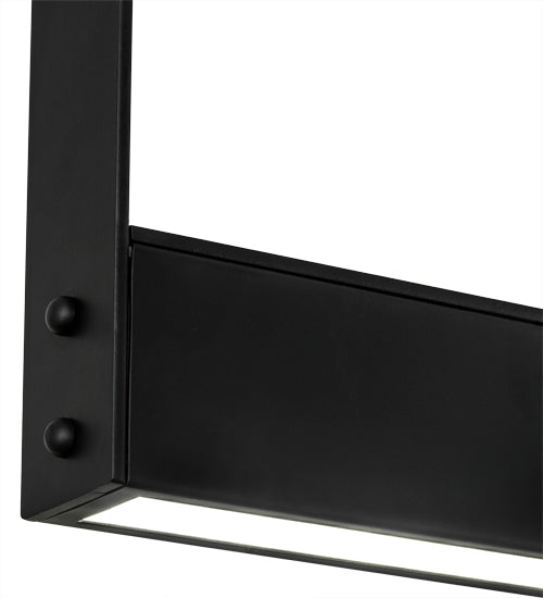 Meyda Lighting Echelon 36" LED Satin Black Wrought Iron Island Pendant Light With White Acrylic Shade