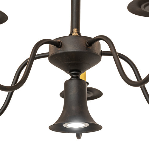 Meyda Lighting Eden 22" 6-Light Chestnut Chandelier With Ivory Faux Candlelight