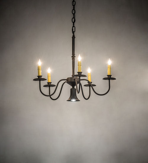 Meyda Lighting Eden 22" 6-Light Chestnut Chandelier With Ivory Faux Candlelight
