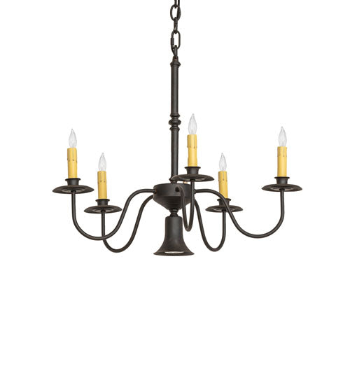 Meyda Lighting Eden 22" 6-Light Chestnut Chandelier With Ivory Faux Candlelight