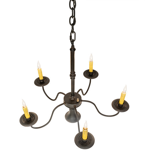 Meyda Lighting Eden 22" 6-Light Chestnut Chandelier With Ivory Faux Candlelight