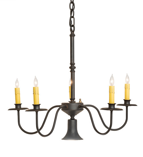 Meyda Lighting Eden 22" 6-Light Chestnut Chandelier With Ivory Faux Candlelight
