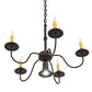 Meyda Lighting Eden 22" 6-Light Chestnut Chandelier With Ivory Faux Candlelight