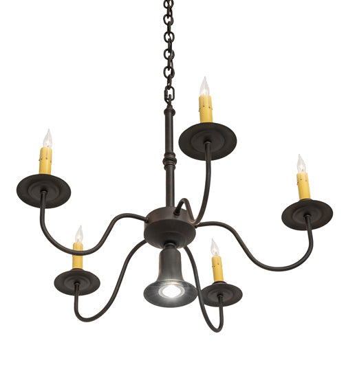 Meyda Lighting Eden 22" 6-Light Chestnut Chandelier With Ivory Faux Candlelight