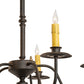 Meyda Lighting Eden 22" 6-Light Chestnut Chandelier With Ivory Faux Candlelight