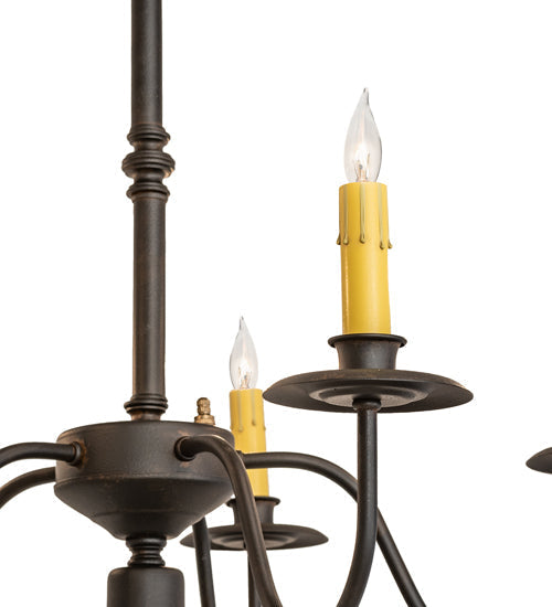 Meyda Lighting Eden 22" 6-Light Chestnut Chandelier With Ivory Faux Candlelight