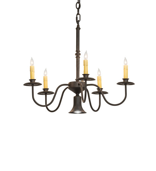 Meyda Lighting Eden 22" 6-Light Chestnut Chandelier With Ivory Faux Candlelight
