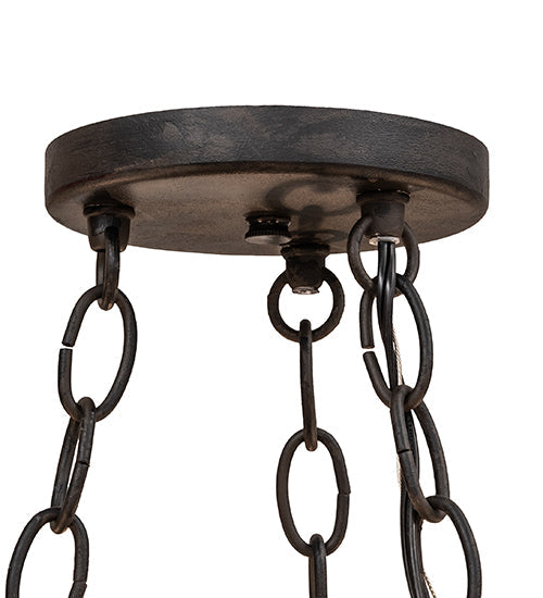 Meyda Lighting Edinburgh 24" 6-Light Costello Black Chandelier With Black Faux Candlelight