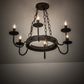 Meyda Lighting Edinburgh 24" 6-Light Costello Black Chandelier With Black Faux Candlelight