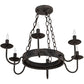 Meyda Lighting Edinburgh 24" 6-Light Costello Black Chandelier With Black Faux Candlelight