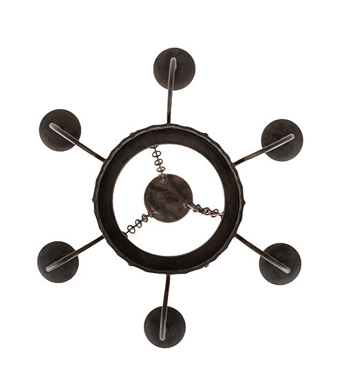 Meyda Lighting Edinburgh 24" 6-Light Costello Black Chandelier With Black Faux Candlelight