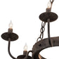 Meyda Lighting Edinburgh 24" 6-Light Costello Black Chandelier With Black Faux Candlelight