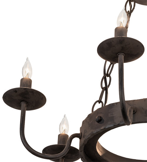 Meyda Lighting Edinburgh 24" 6-Light Costello Black Chandelier With Black Faux Candlelight