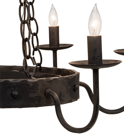Meyda Lighting Edinburgh 24" 6-Light Costello Black Chandelier With Black Faux Candlelight