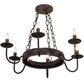 Meyda Lighting Edinburgh 24" 6-Light Costello Black Chandelier With Black Faux Candlelight