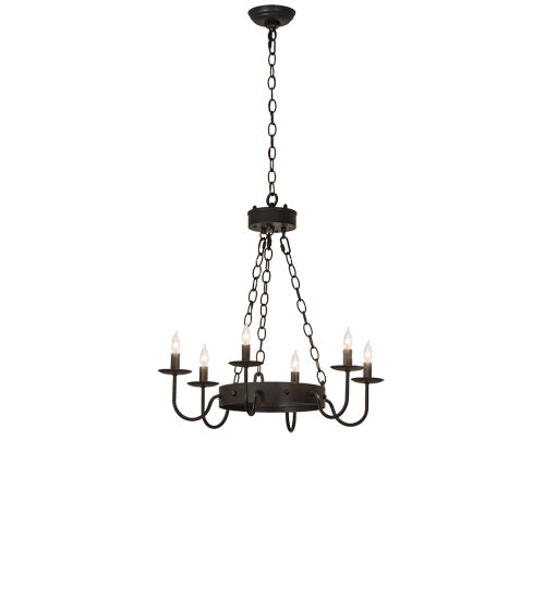 Meyda Lighting Edinburgh 24" 6-Light Solar Black Chandelier