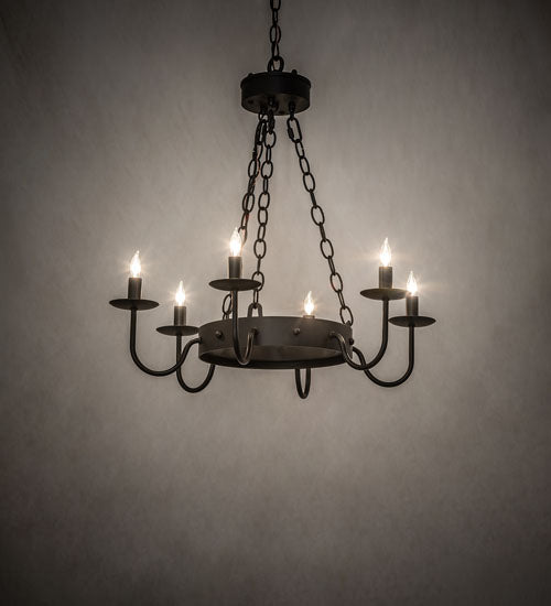 Meyda Lighting Edinburgh 24" 6-Light Solar Black Chandelier