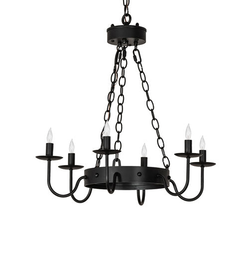 Meyda Lighting Edinburgh 24" 6-Light Solar Black Chandelier