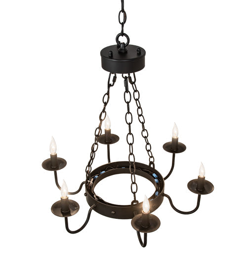 Meyda Lighting Edinburgh 24" 6-Light Solar Black Chandelier