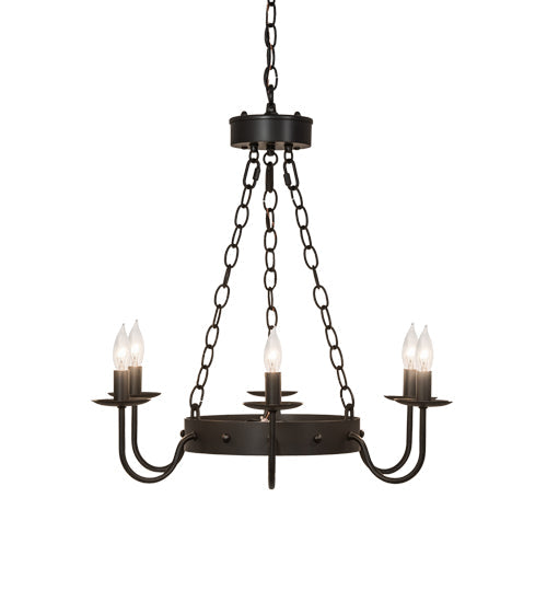 Meyda Lighting Edinburgh 24" 6-Light Solar Black Chandelier