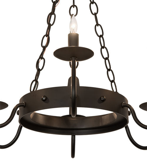 Meyda Lighting Edinburgh 24" 6-Light Solar Black Chandelier
