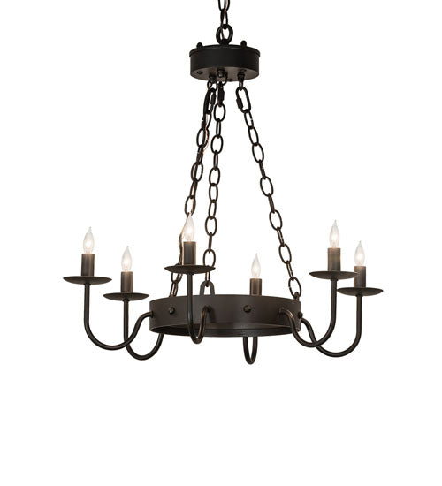 Meyda Lighting Edinburgh 24" 6-Light Solar Black Chandelier