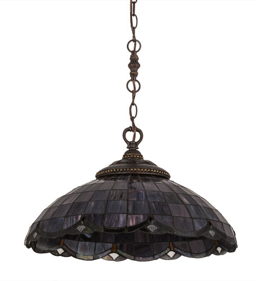 Meyda Lighting Elan 20" Antique Pendant Light With Amber Shade Glass