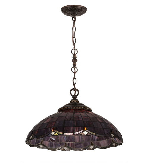 Meyda Lighting Elan 20" Antique Pendant Light With Amber Shade Glass