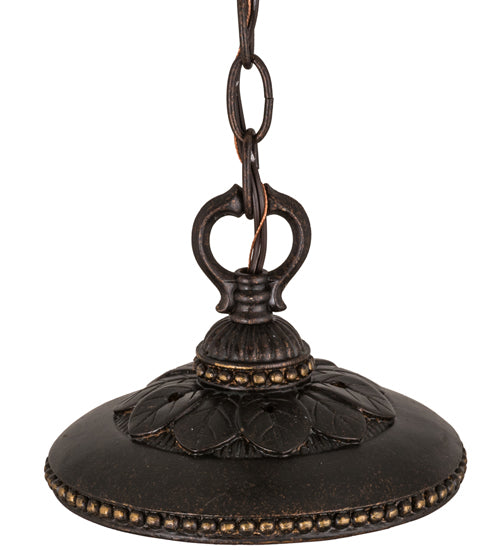 Meyda Lighting Elan 20" Antique Pendant Light With Amber Shade Glass