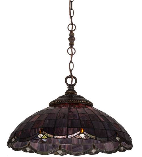 Meyda Lighting Elan 20" Antique Pendant Light With Amber Shade Glass