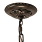 Meyda Lighting Elan 29" 3-Light Antique Inverted Pendant Light With Violet Shade Glass