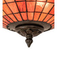 Meyda Lighting Elan 29" 3-Light Antique Inverted Pendant Light With Violet Shade Glass