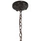 Meyda Lighting Elan 70" 3-Light Mahogany Bronze Island Pendant Light With Ruby Shade Glass