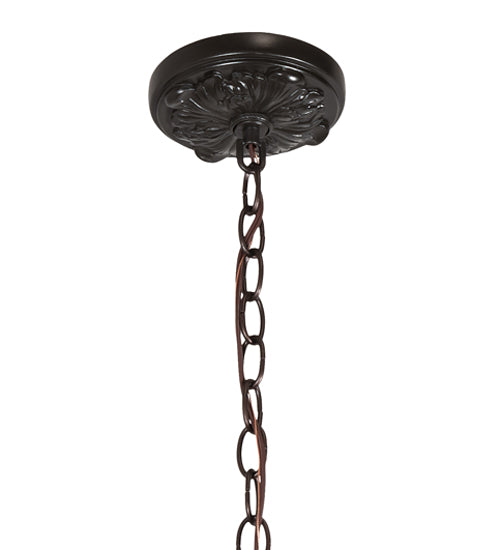 Meyda Lighting Elan 70" 3-Light Mahogany Bronze Island Pendant Light With Ruby Shade Glass