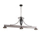 Meyda Lighting Elan 70" 3-Light Mahogany Bronze Island Pendant Light With Ruby Shade Glass