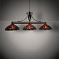 Meyda Lighting Elan 70" 3-Light Mahogany Bronze Island Pendant Light With Ruby Shade Glass