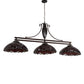 Meyda Lighting Elan 70" 3-Light Mahogany Bronze Island Pendant Light With Ruby Shade Glass