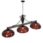 Meyda Lighting Elan 70" 3-Light Mahogany Bronze Island Pendant Light With Ruby Shade Glass
