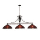 Meyda Lighting Elan 70" 3-Light Mahogany Bronze Island Pendant Light With Ruby Shade Glass