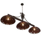 Meyda Lighting Elan 70" 3-Light Mahogany Bronze Island Pendant Light With Ruby Shade Glass